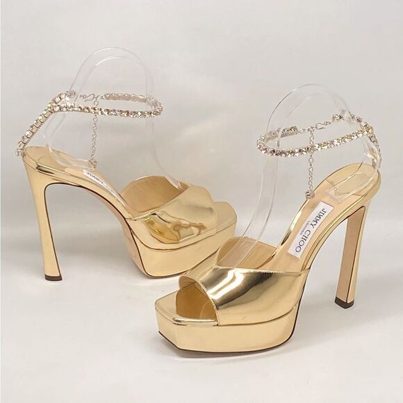 Jimmy Choo Saeda 125MM Platform Sandals size 38.5 - Picture 8 of 12